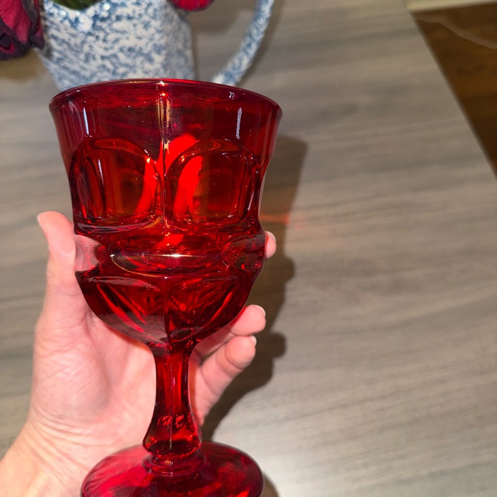 Elegant Red Glass Goblet
